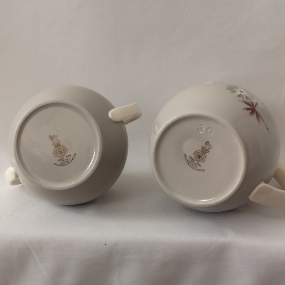 Beautiful Royal Doulton Coffee / Tea Pot w Sugar w Lid & Creamer Set Frost Pine - Picture 11 of 11
